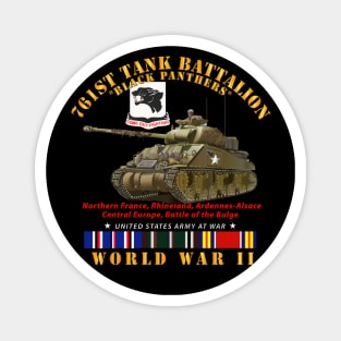 761st Tank Battalion - Black Panthers - w Tank WWII  EU SVC Magnet